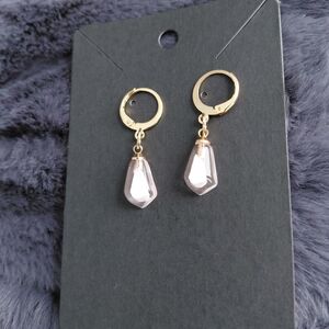 Handmade Resin Light Pink Drop Earrings
